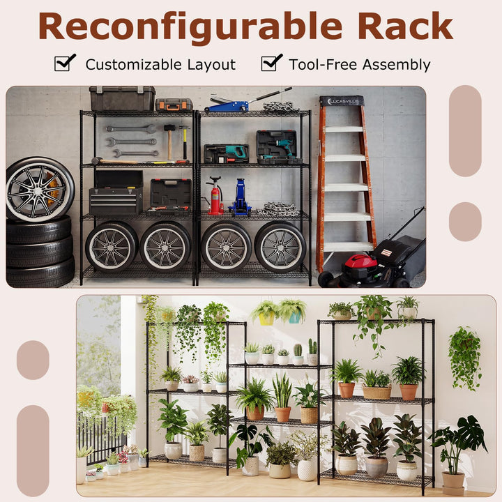 Giantex 4-Tier Metal Storage Shelving Unit with V-Shaped Wire Rack