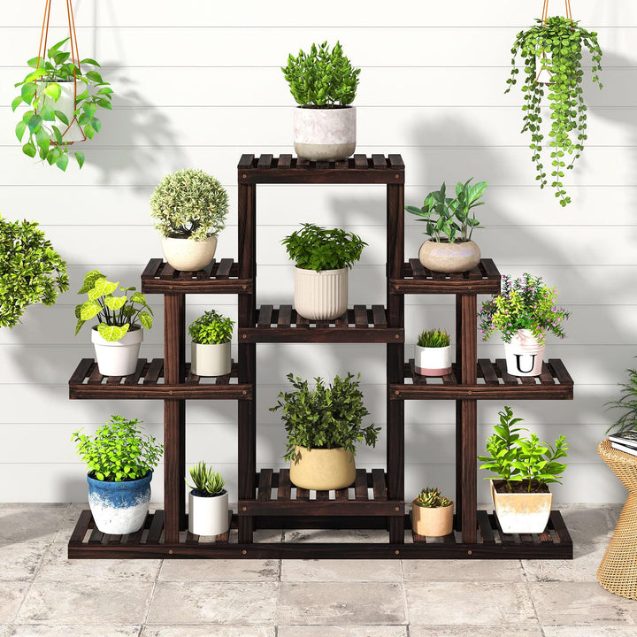Giantex Plant Stand Indoor &amp; Outdoor 6 Tier Wood Flower Pot Stand for Multiple Plants
