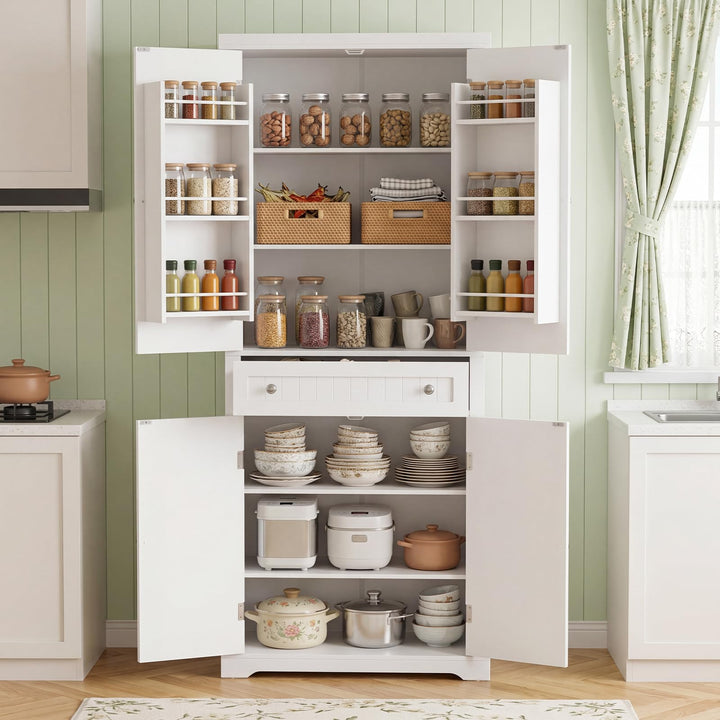 Giantex 72" Tall Kitchen Pantry Cabinet w/Drawer &amp; Adjustable Shelves
