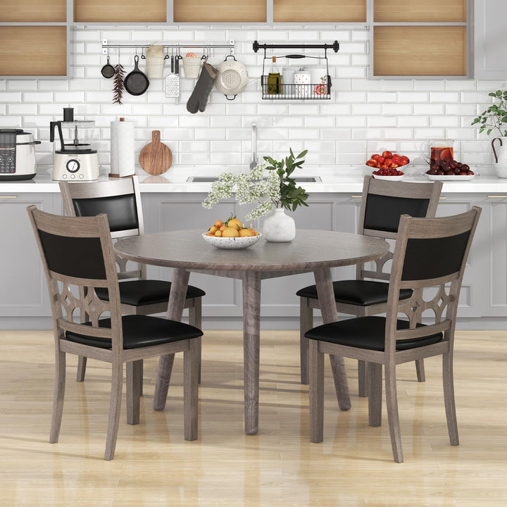 Giantex Wooden Dining Chairs, Farmhouse Armless Kitchen Chairs w/Padded Backrest &amp; Seat