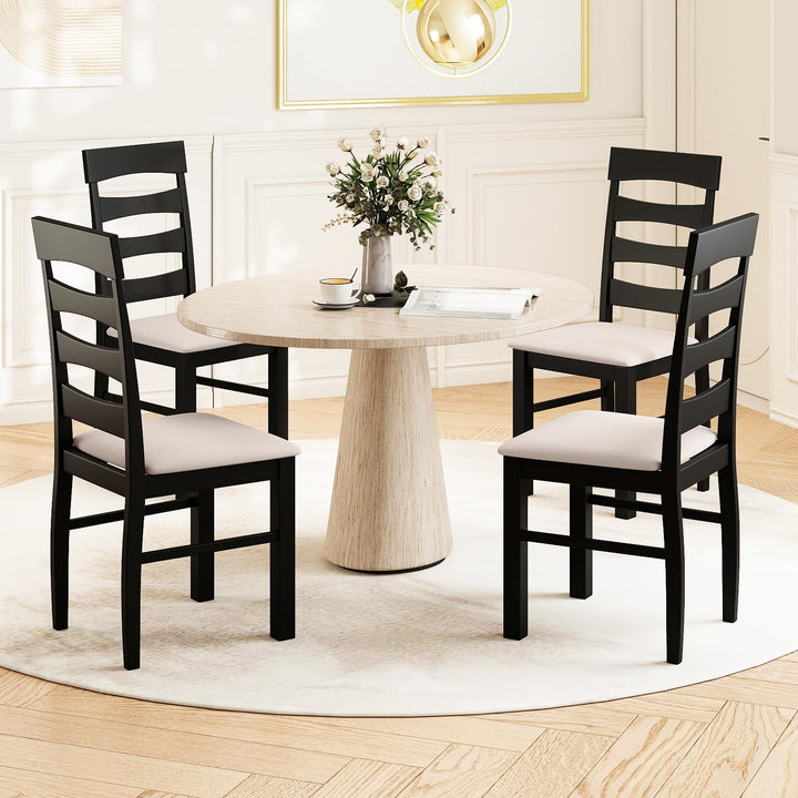 Giantex Dining Chairs Set of 2/4 with Padded Seat &amp; Rubber Wood Frame