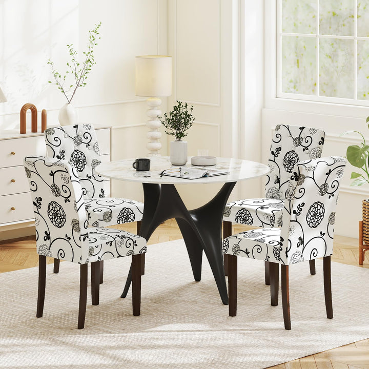 Giantex Tufted Dining Chairs Set of 2/4 Upholstered Kitchen Chairs w/Padded Seat &amp; High Backrest