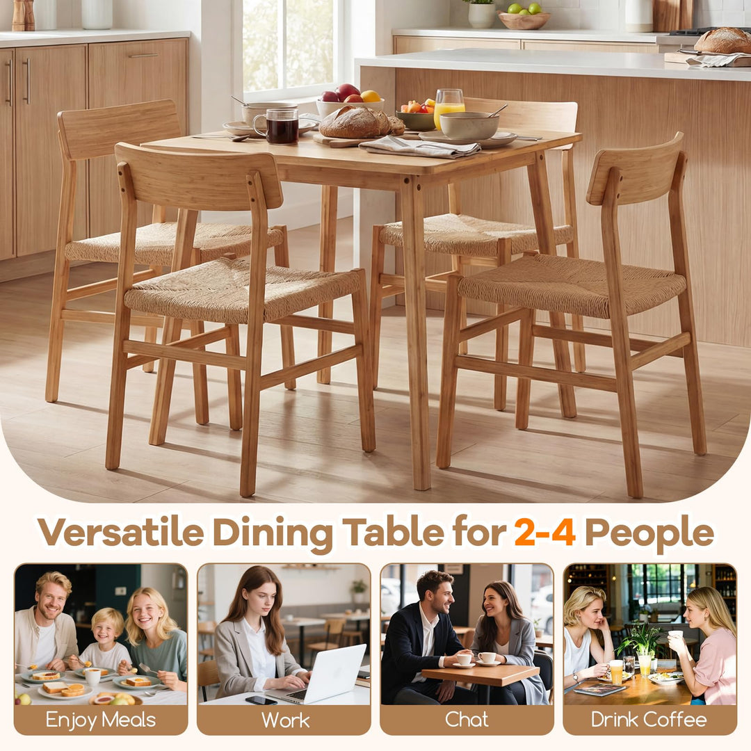 Giantex 27.5-Inches Bamboo Dining Table for 2-4