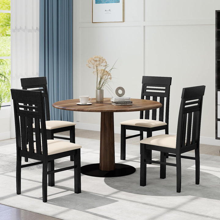 Giantex High Back Dining Room Chairs with Padded Seat &amp; Rubber Wood Frame