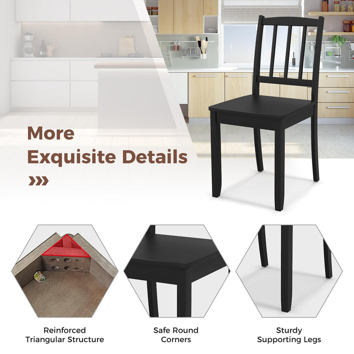 Giantex Farmhouse Dining Chairs Set of 2/4, Modern Kitchen Chairs w/Rubber Wood Legs &amp; Curved Backrest