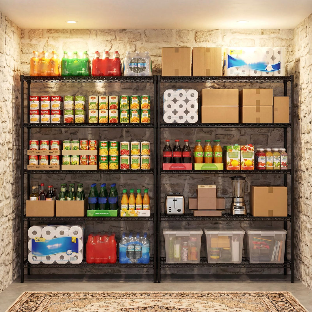 Giantex 5-Tier Metal Storage Shelving Unit with V-Shaped Wire Rack