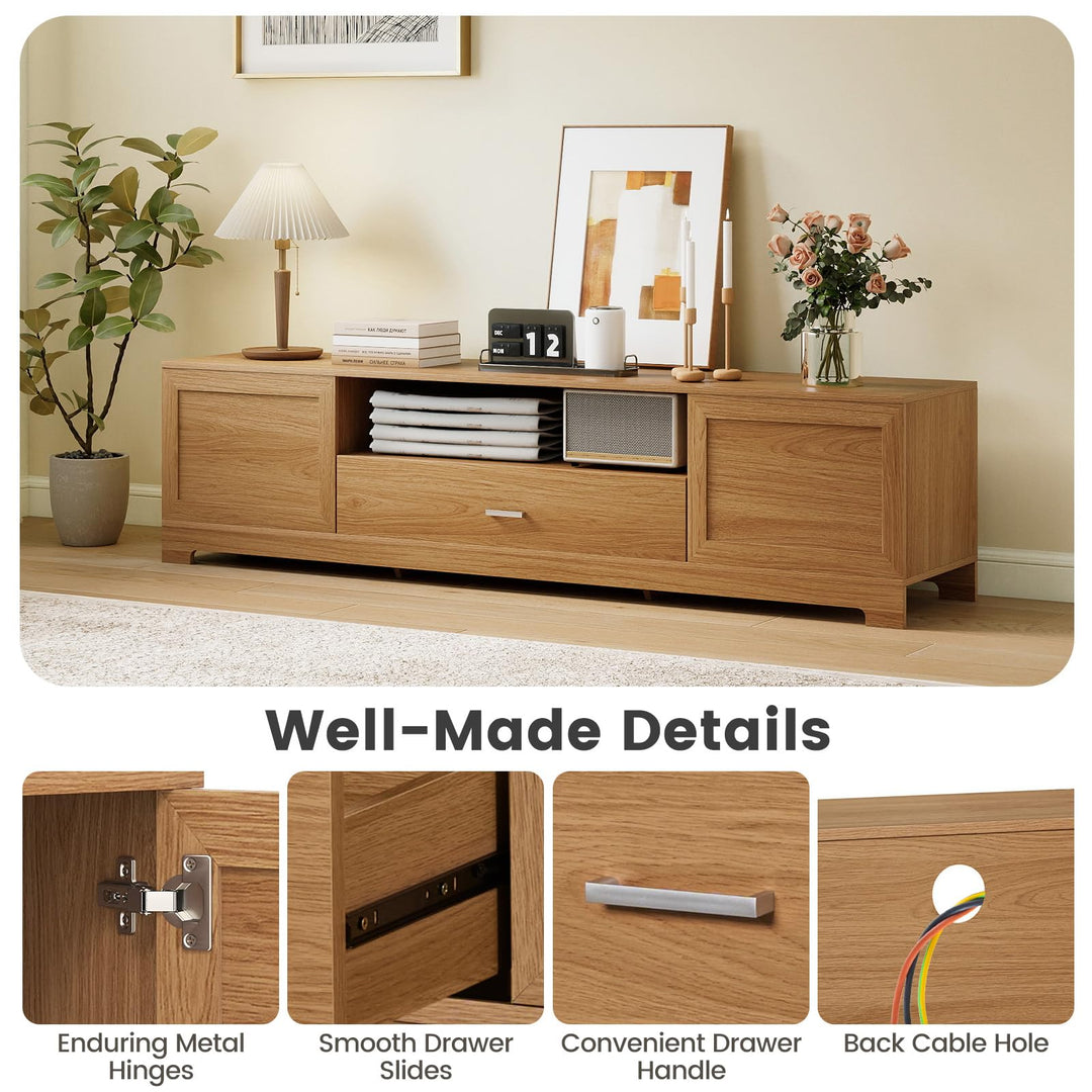Giantex Farmhouse Rustic TV Stand for TVs up to 80"