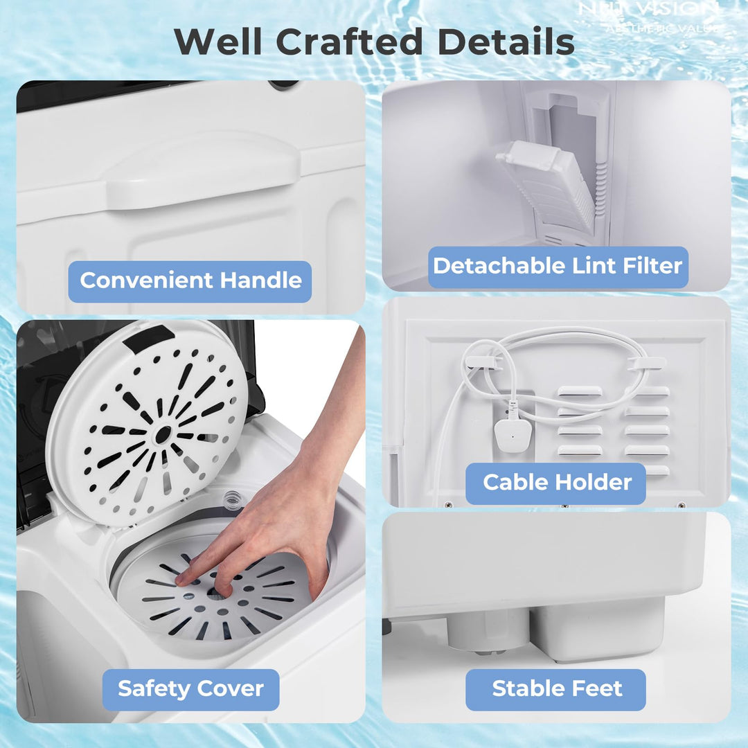 Portable Washing Machine with Built-in Drain Pump
