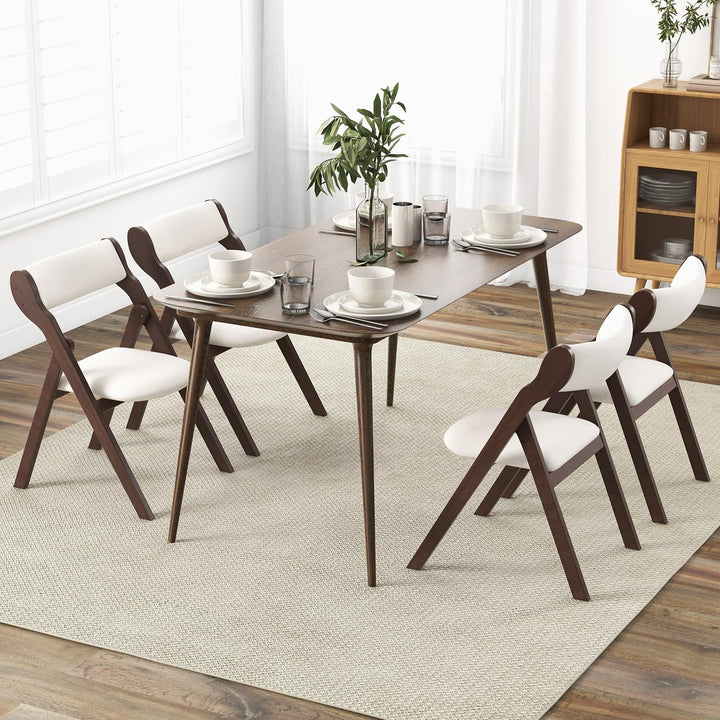 Giantex Folding Dining Chairs, Upholstered Kitchen Chairs w/Comfy Padded Backrest &amp; Seat