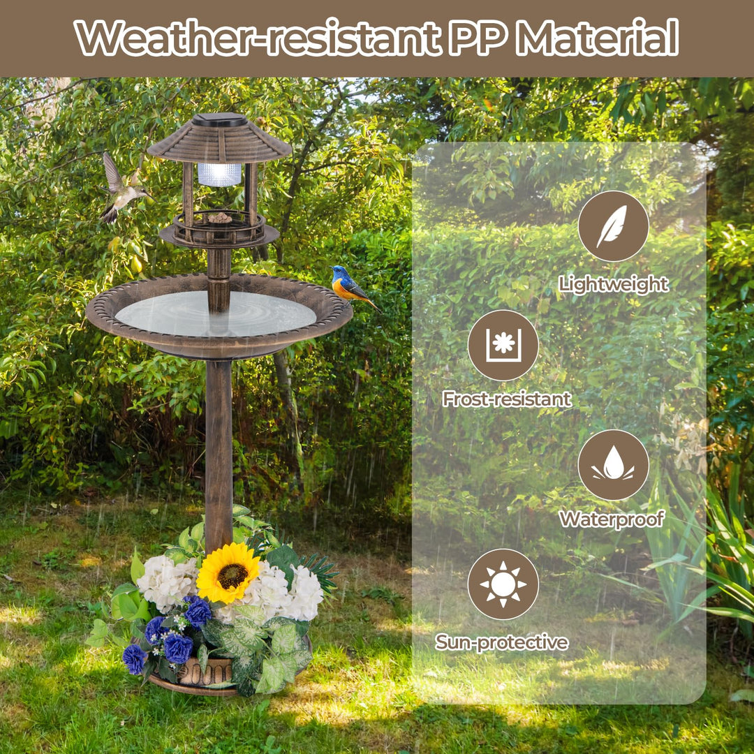 Giantex 42 inch Bird Bath Solar Lighted