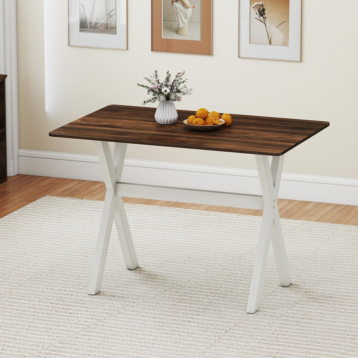 Giantex 43" x 28" Wooden Dining Table with X-Shaped Frame Reinforced Crossbar