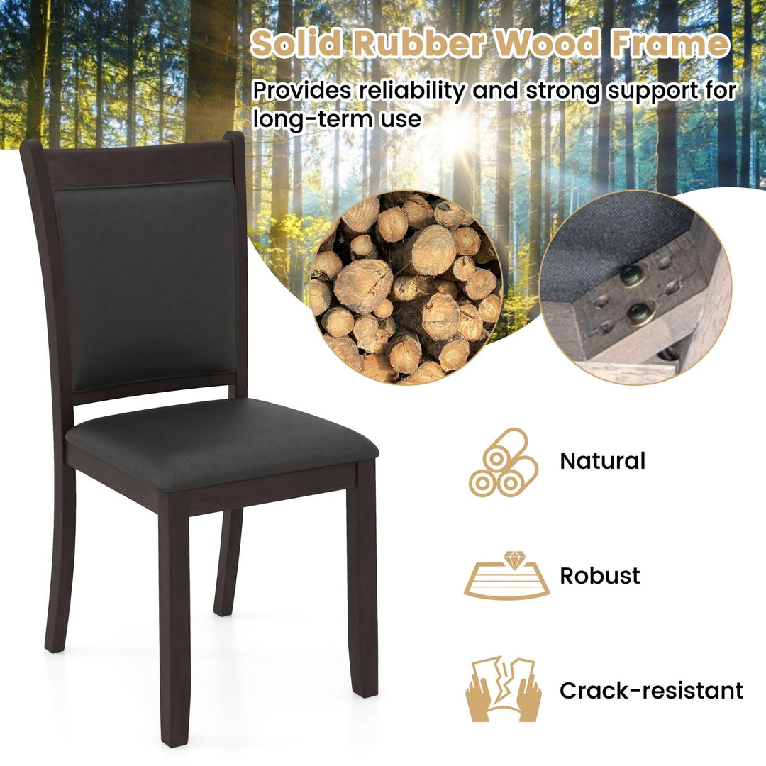 Giantex Wooden Dining Chairs Set, Modern Armless Kitchen Chairs w/Padded Backrest &amp; Seat, Rubber Wood Frame