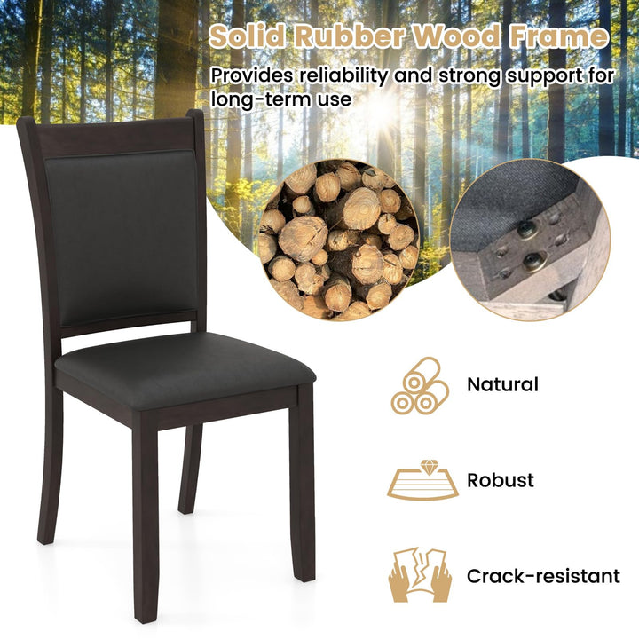 Giantex Wooden Dining Chairs Set, Modern Armless Kitchen Chairs w/Padded Backrest &amp; Seat, Rubber Wood Frame
