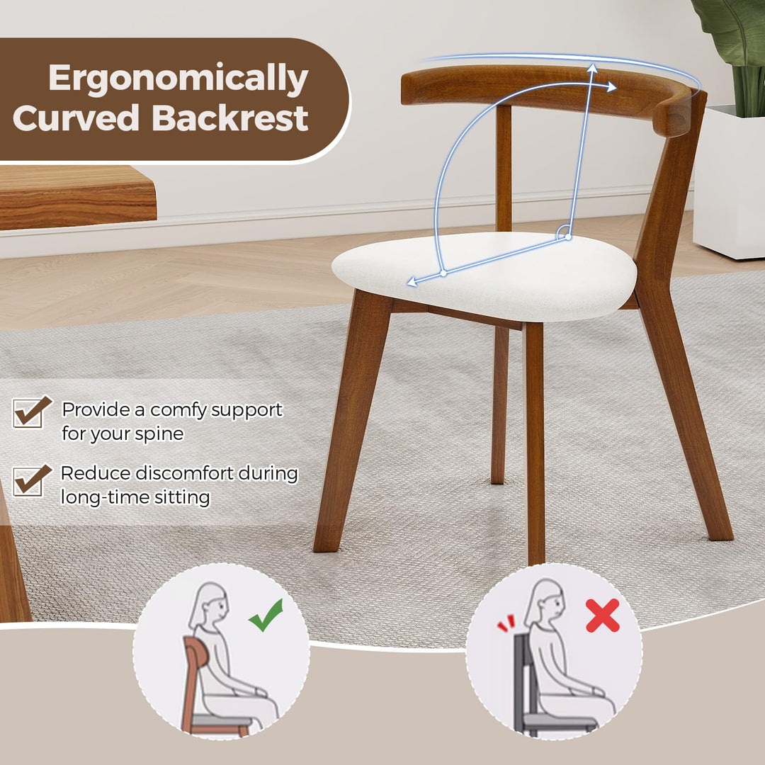 Giantex Wooden Dining Chairs, Farmhouse Hanging Kitchen Chairs w/Rubber Wood Frame