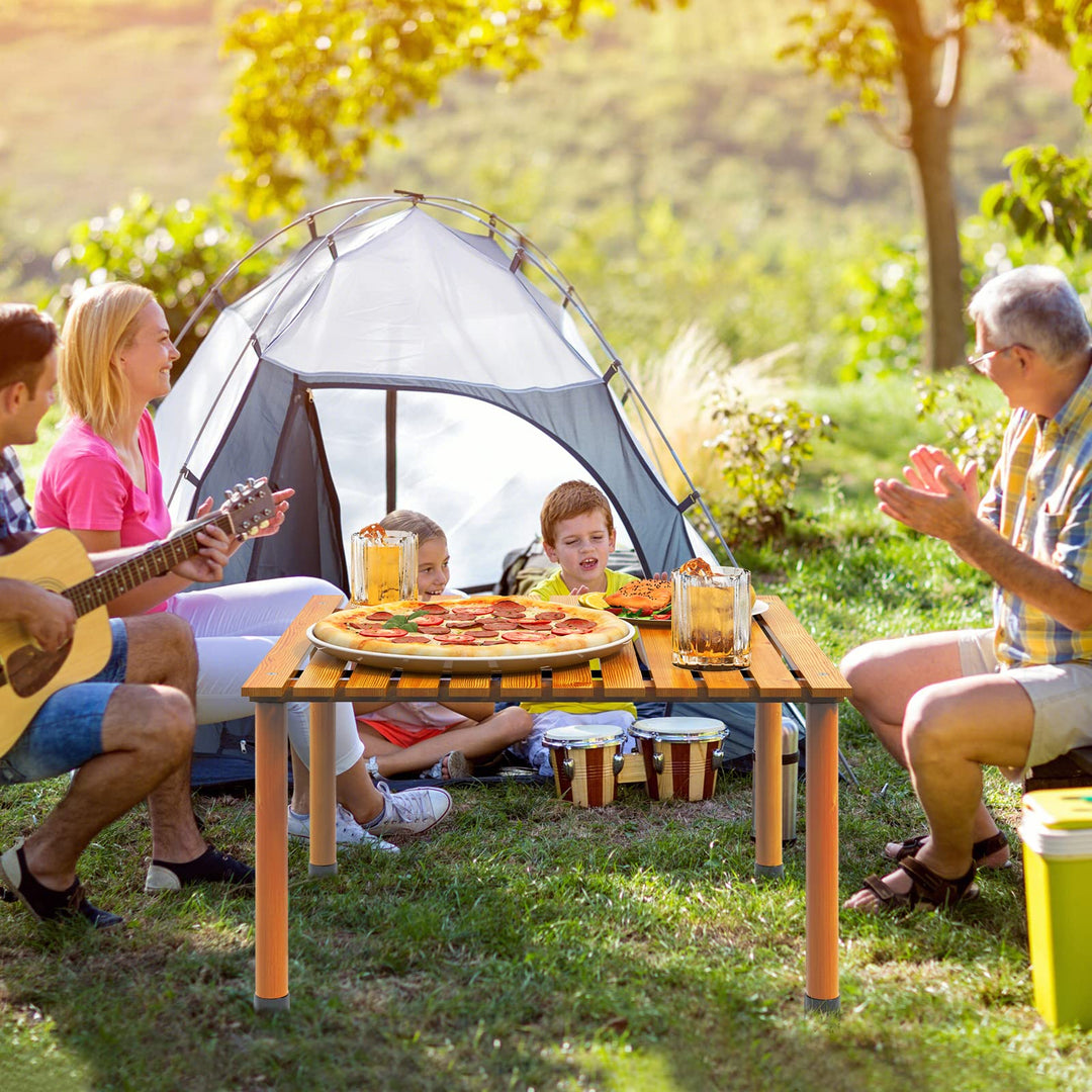 Giantex Portable Camping Table, Folding Picnic Table with Carrying Bag &amp; Roll-up Tabletop