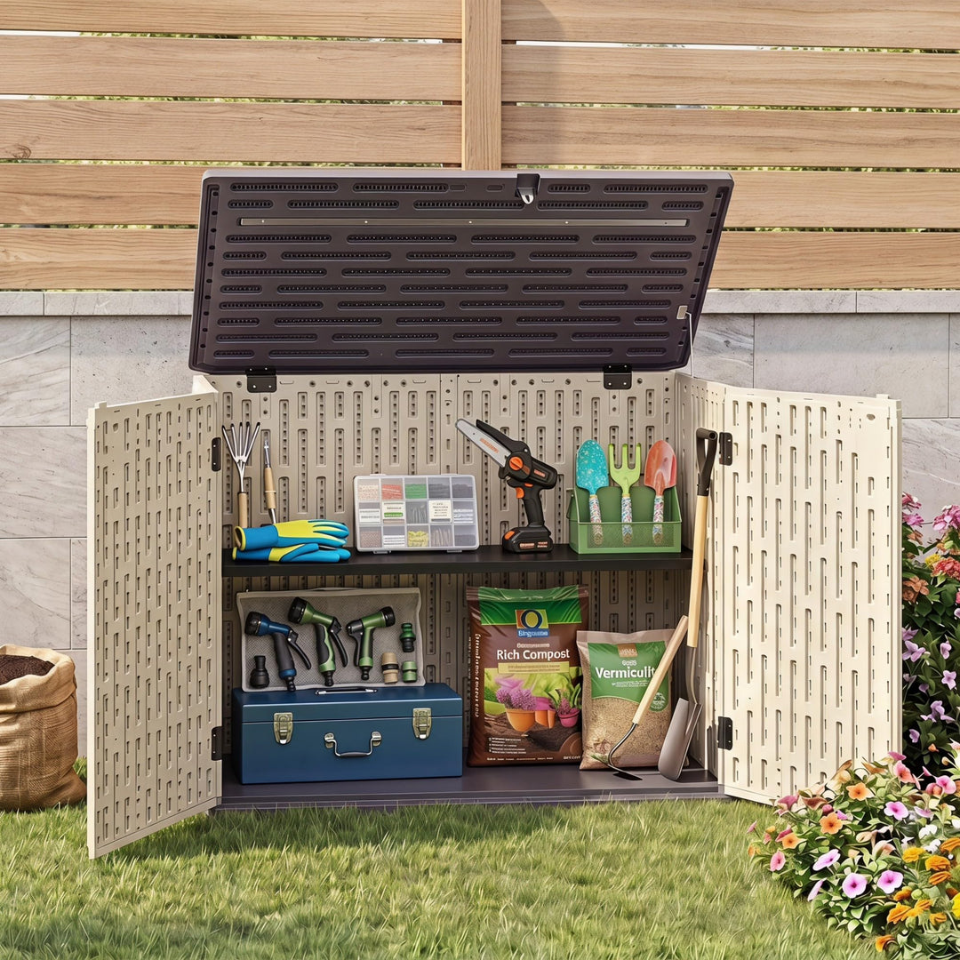 Giantex 20 Cu.Ft Outdoor Storage Cabinet with Adjustable Shelf