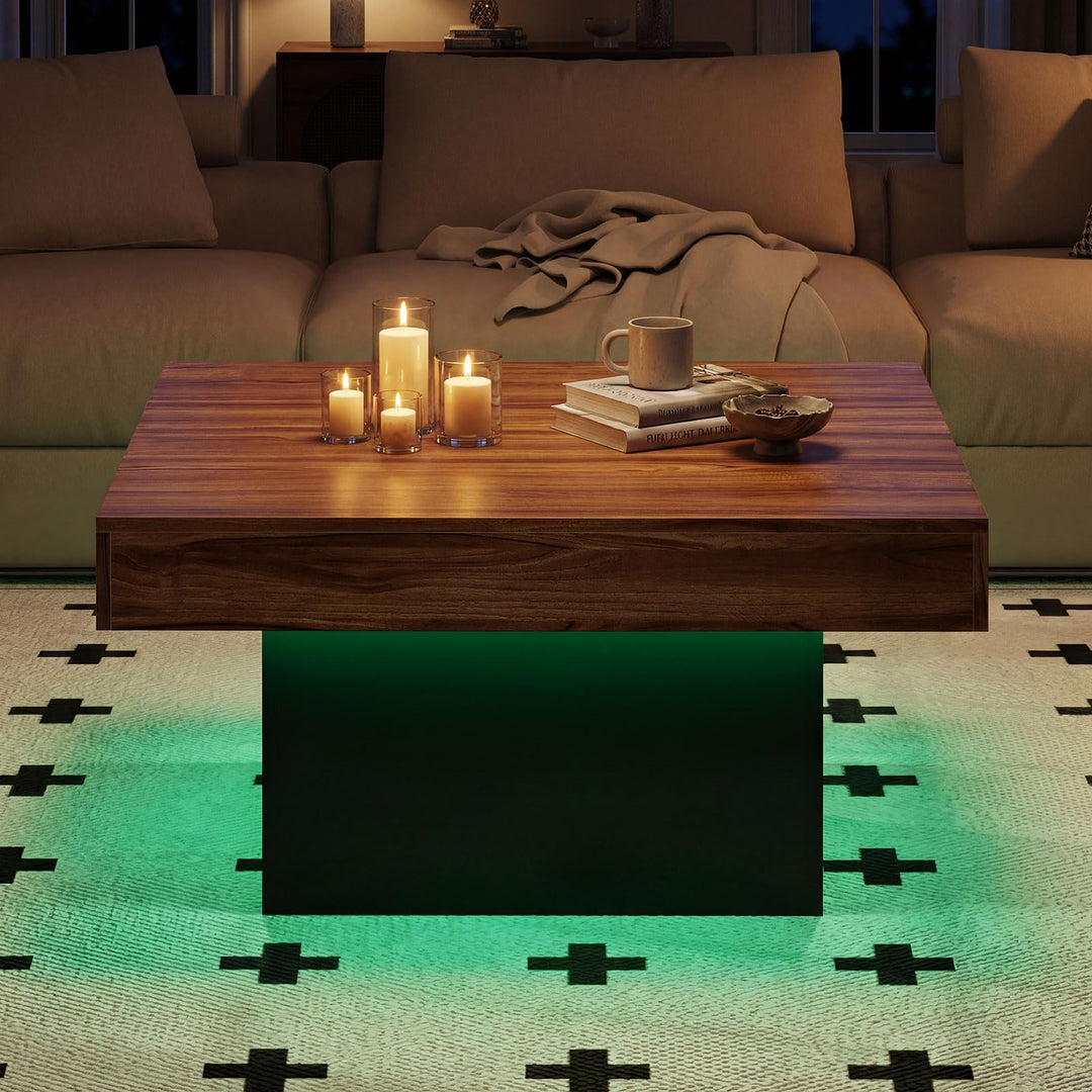 Giantex LED Coffee Table with Remote for Living Room