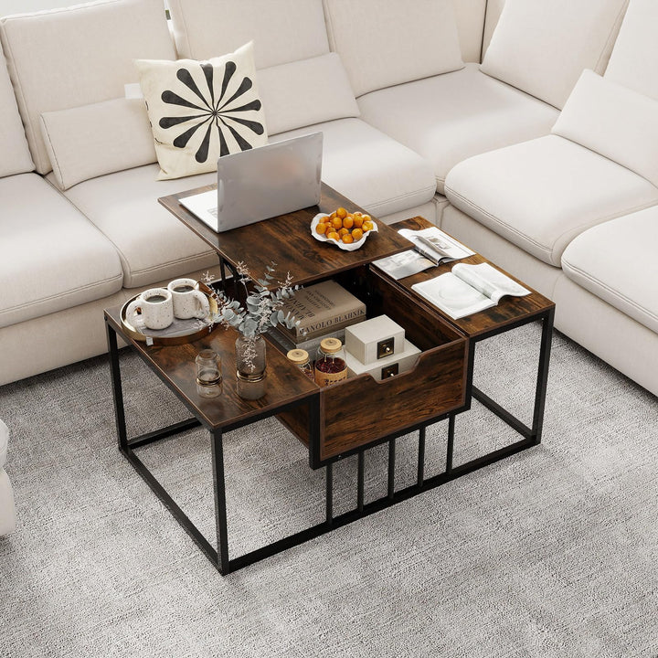 Giantex Modern Center Table with Hidden Storage Compartment