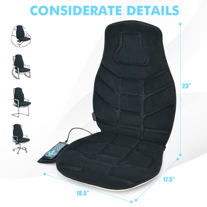 Giantex Memory Foam Massage Seat Cushion, Back Massager with 6 Vibration Massage Nodes &amp; 2