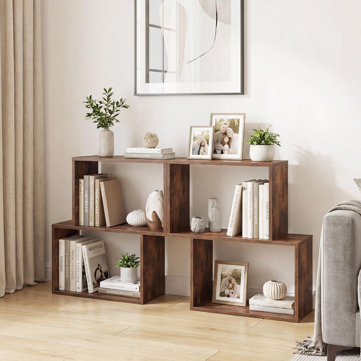 Giantex Geometric Bookcase Side Table with Open Storage