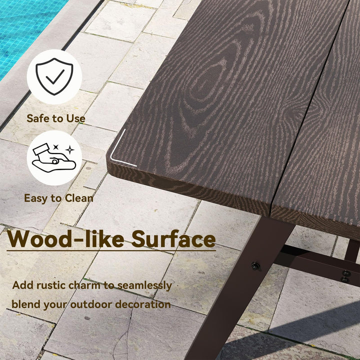 Giantex Outdoor Patio Dining Table with 1.93” Umbrella Hole
