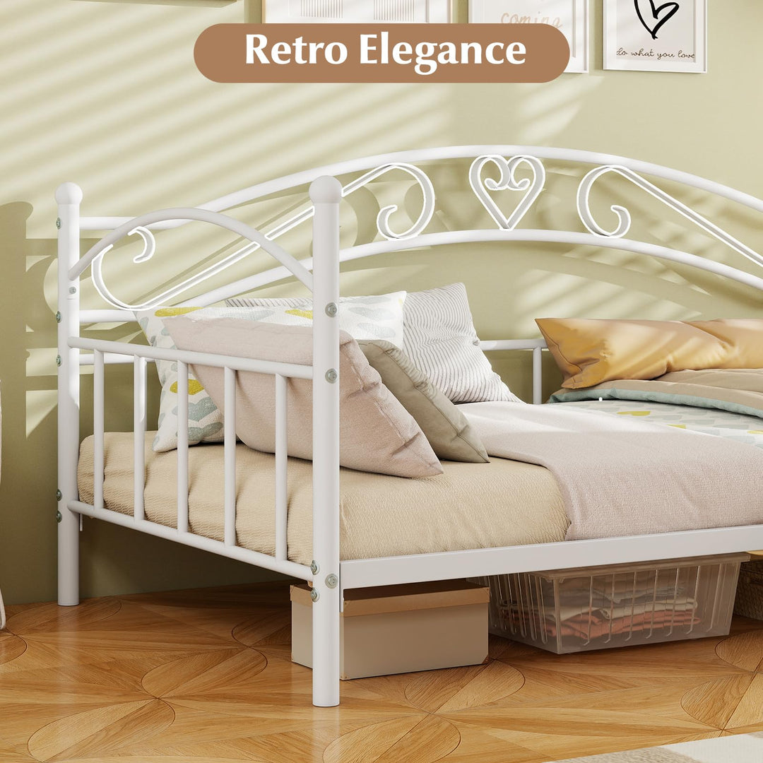Giantex Modern Sofa Day Bed with Stylish Headboard &amp; 12 Metal Slats Support