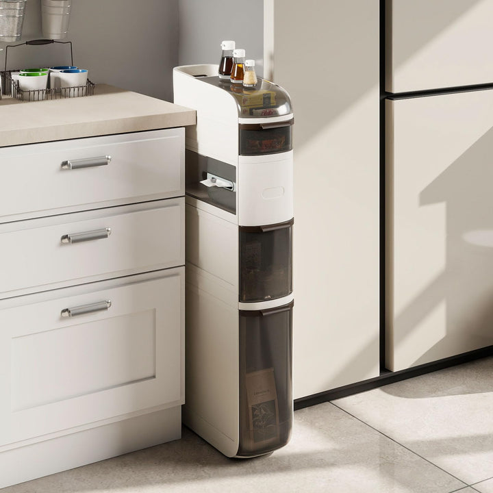 Giantex 5-Tier Narrow Bathroom Storage Cabinet with Drawers and Tissue Box