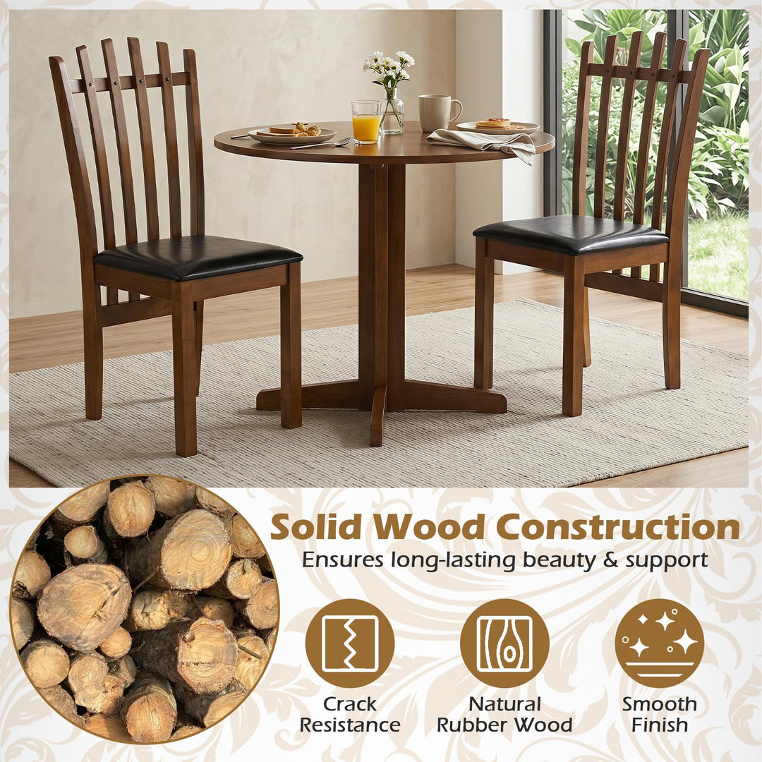 GIANTEX Wood Dining Chairs Set w/ Rubber Wood Frame