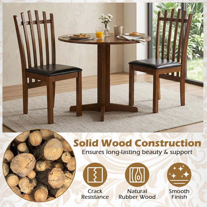 GIANTEX Wood Dining Chairs Set w/ Rubber Wood Frame