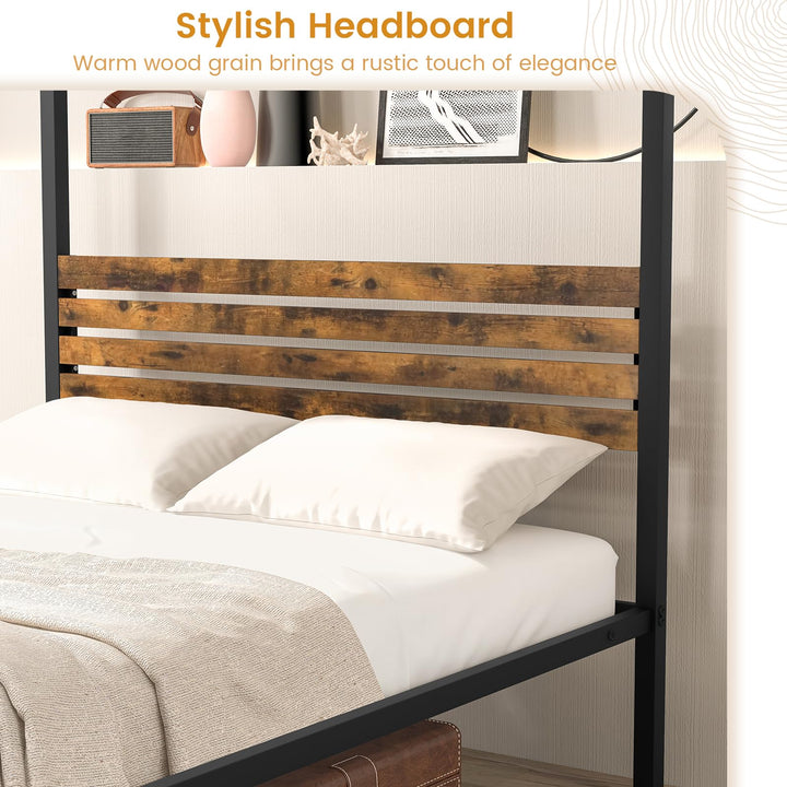 Giantex Queen/Full/Twin Size Metal Canopy Bed Frame