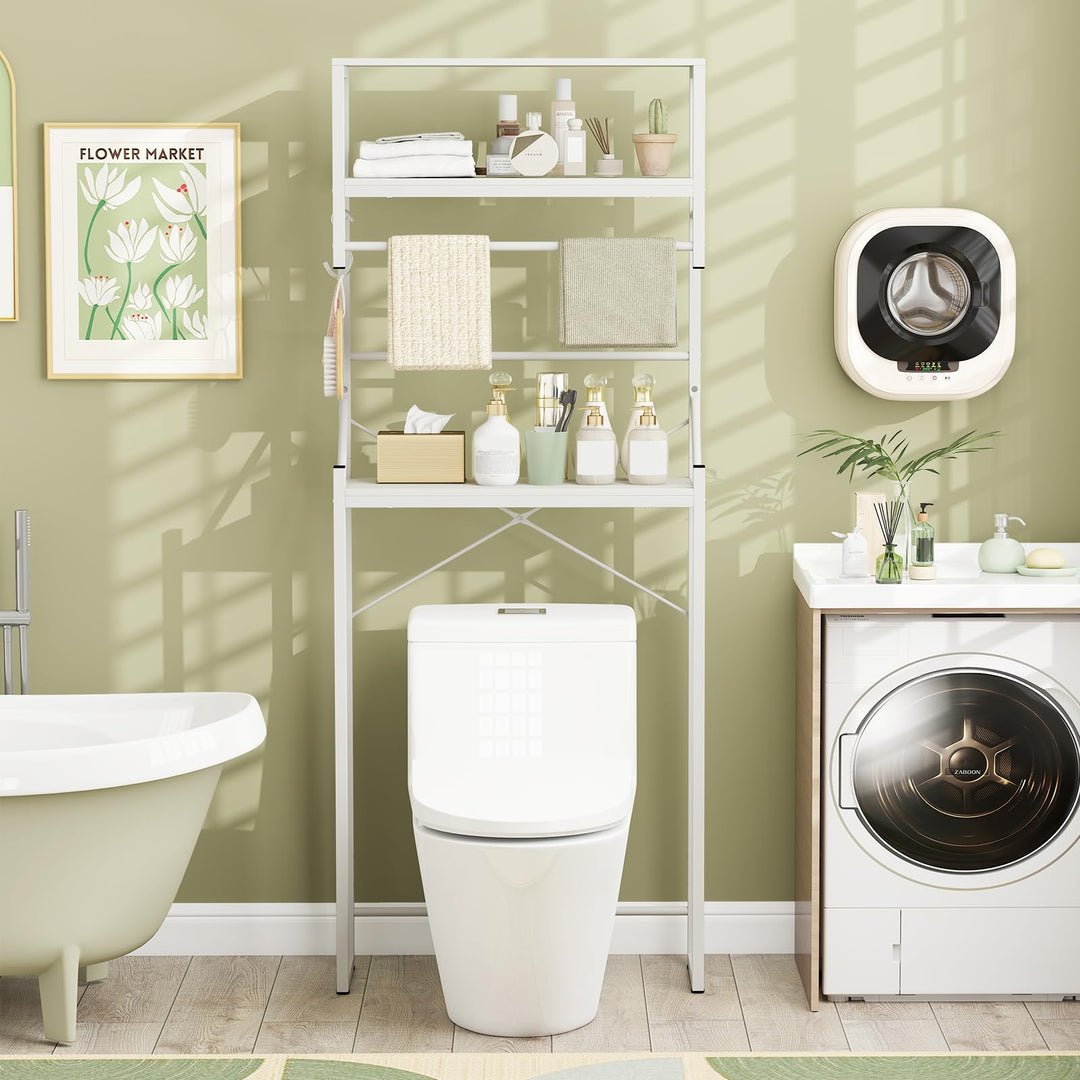 Giantex 3-Tier Over The Toilet Storage 64" Tall Freestanding Space Saver Bathroom Shelves