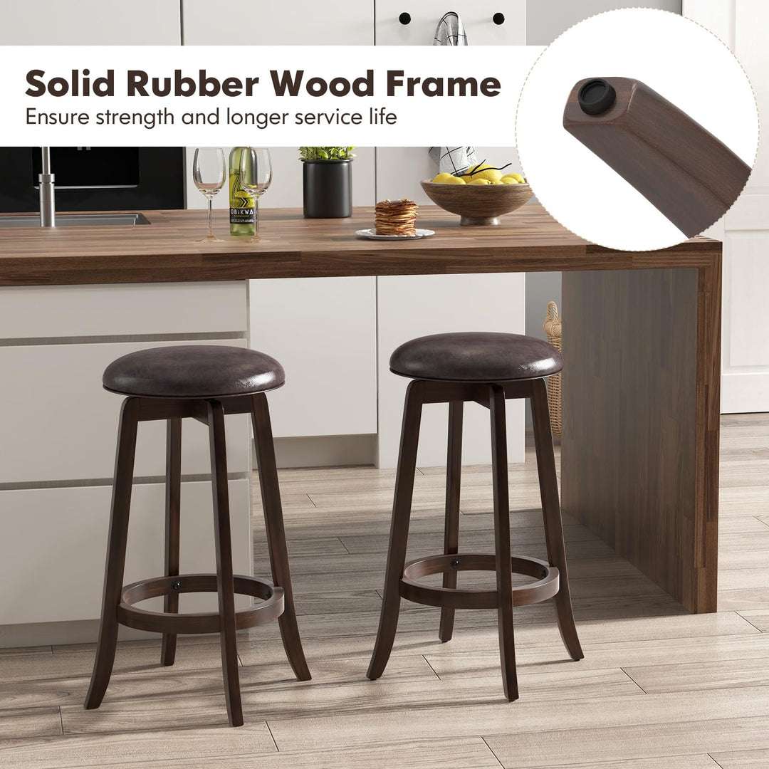 Giantex Bar Stools Set， 29"/ 24"  Bar Height Bar Stools w/ 360° Swivel Round Seat &amp; Footrest