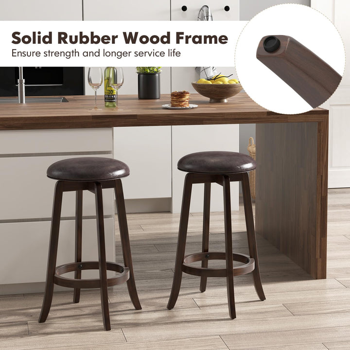 Giantex Bar Stools Set， 29"/ 24"  Bar Height Bar Stools w/ 360° Swivel Round Seat &amp; Footrest
