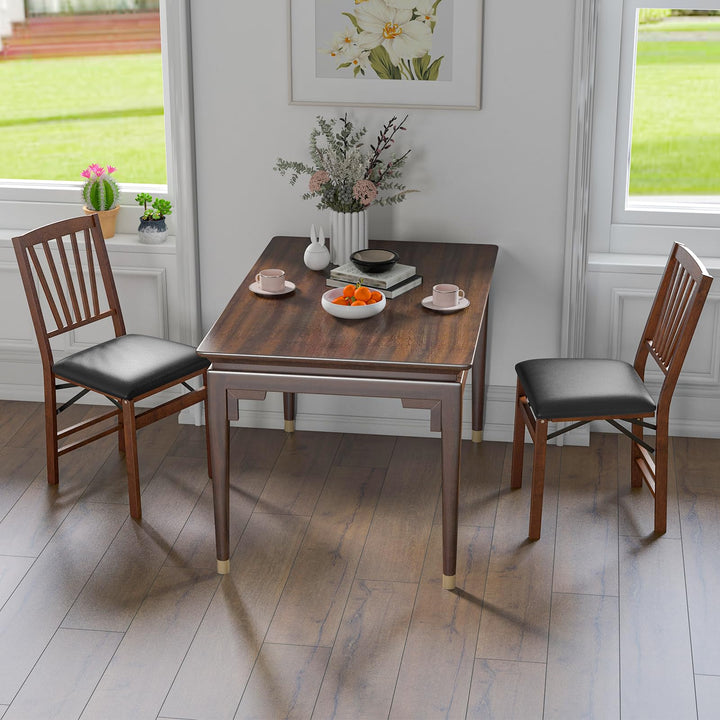 Giantex Folding Dining Chairs Set | Foldable Wood Kitchen Chairs with Padded Seat (2/4)