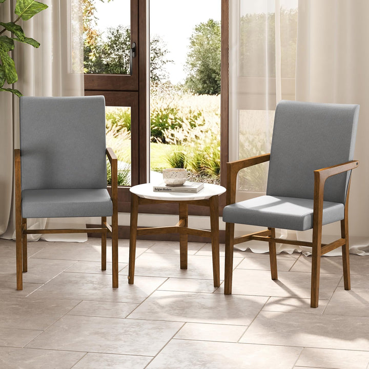Giantex Mid Century Modern Dining Chairs Set of 2/4 with High Back, Solid Wooden Frame &amp; Soft Cushion