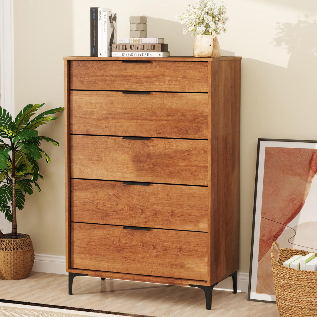 Giantex Wooden Storage Cabinet with Anti-Tip Kit &amp; Sturdy Metal Legs
