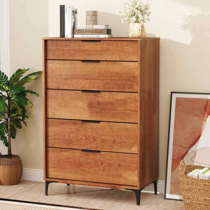 Giantex Wooden Storage Cabinet with Anti-Tip Kit &amp; Sturdy Metal Legs