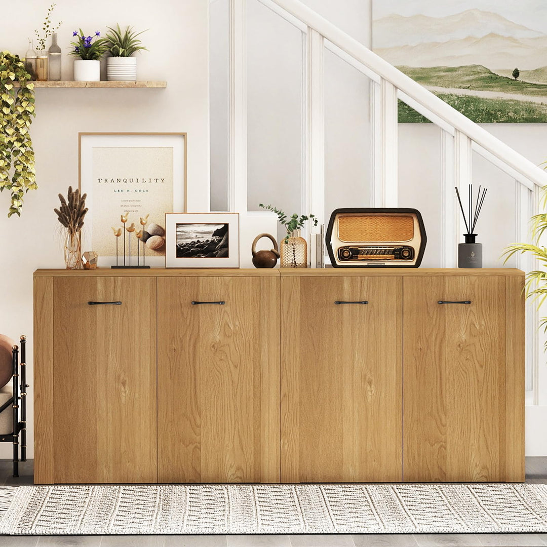 Giantex 38" Modern Storage Cabinet with 2 Doors and 4 Cubic Shelves
