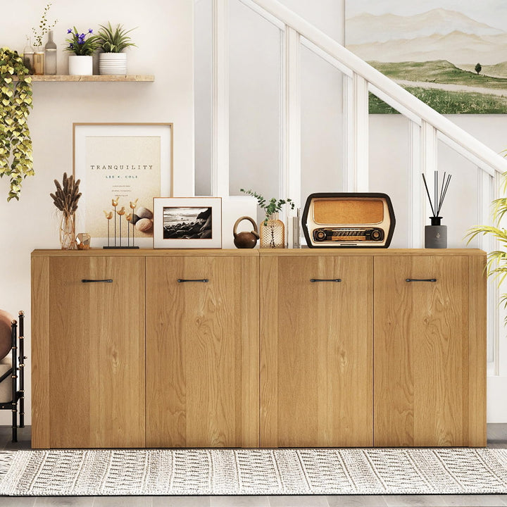 Giantex 38" Modern Storage Cabinet with 2 Doors and 4 Cubic Shelves