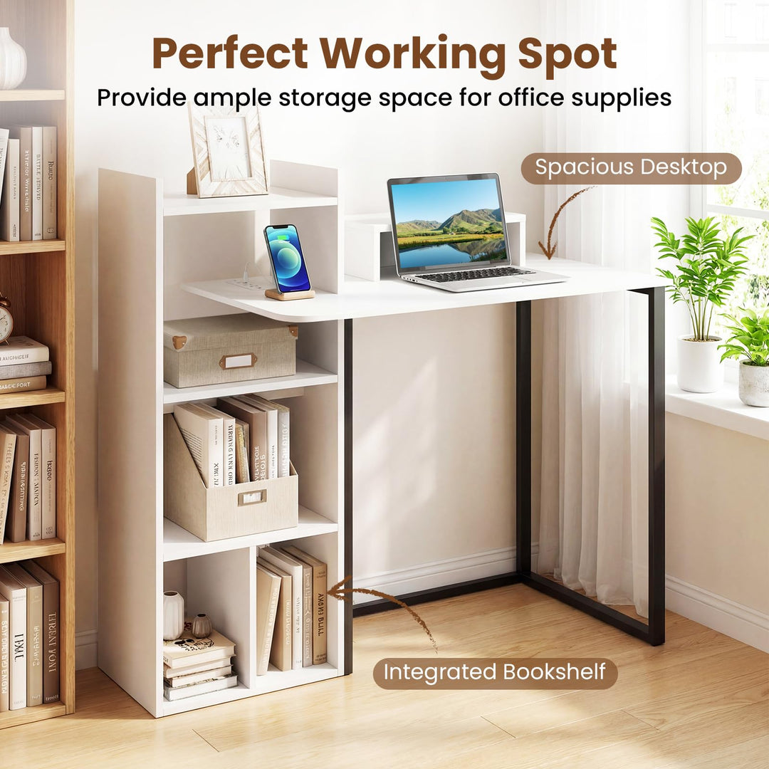 Giantex 43.5" Computer Desk with Power Outlets