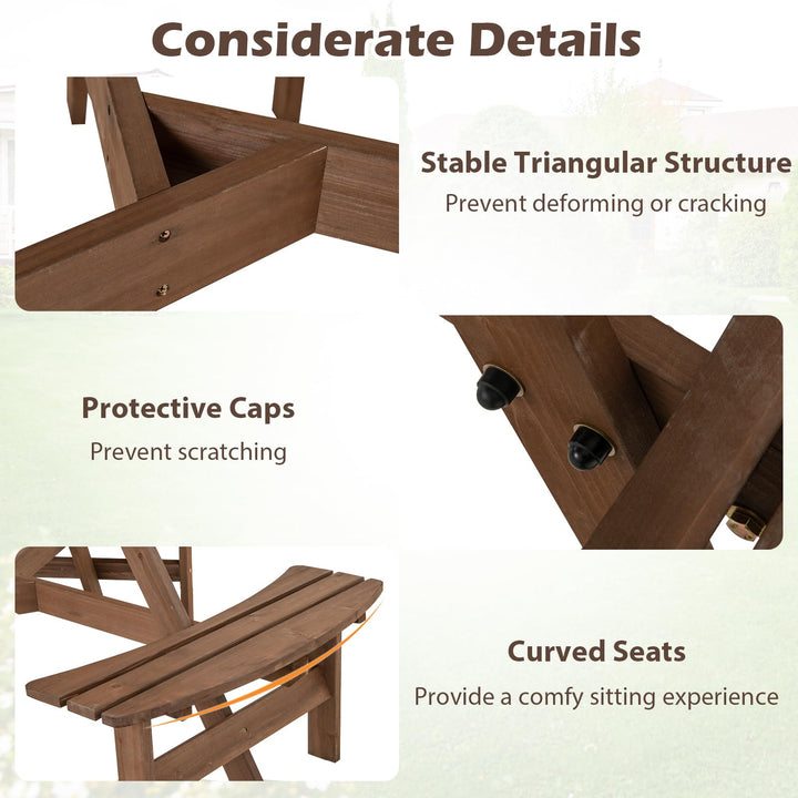Giantex 6 Person Round Picnic Table Set with 3 Benches