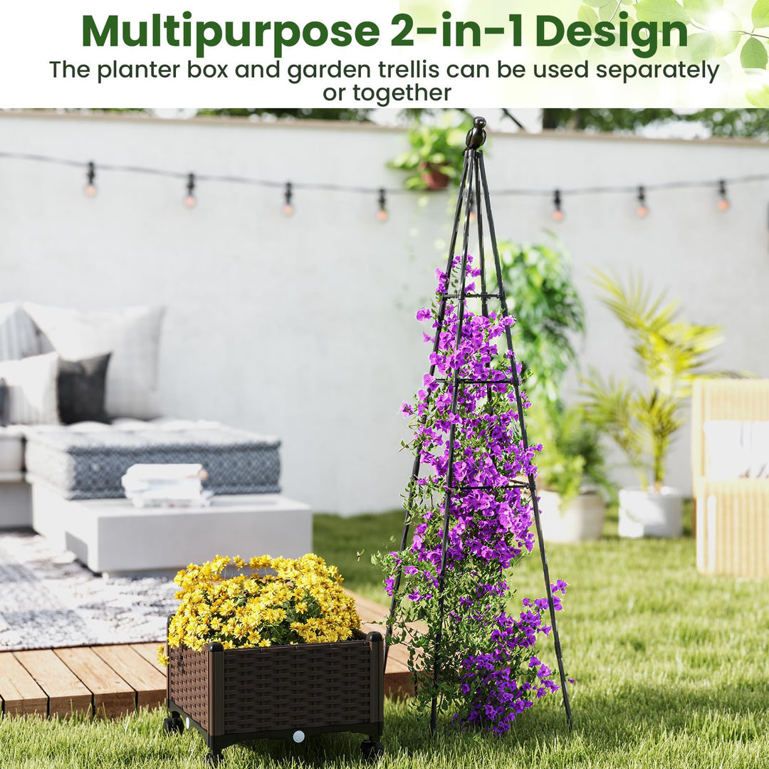 Giantex Raised Garden Bed with Wheels &amp; Tomato Cage