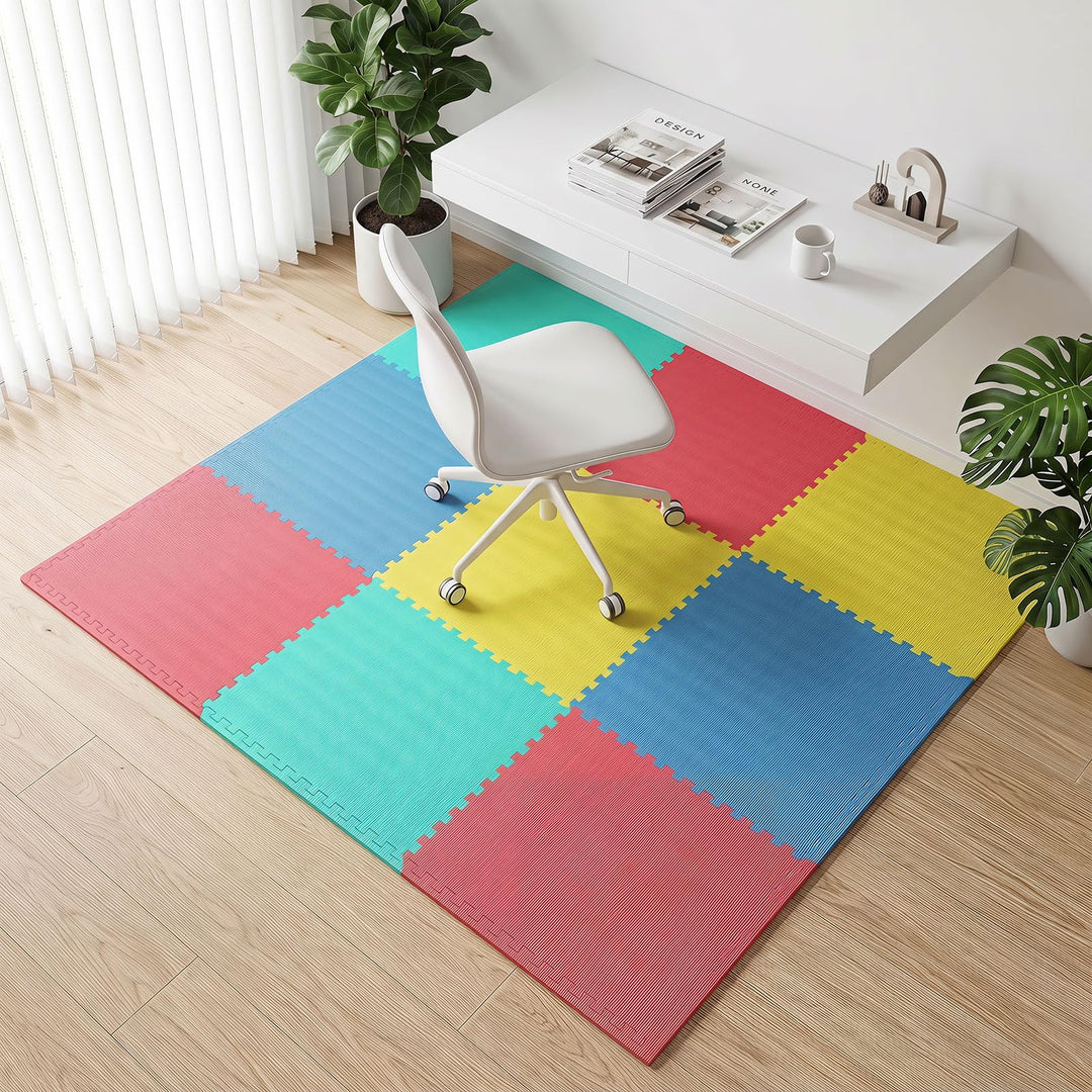 Giantex 12 PCS/ 24 PCS Interlocking Exercise Mat with Borders