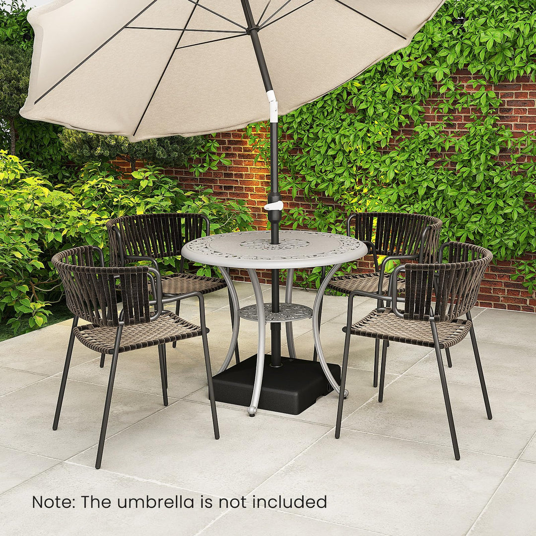 Giantex 132 lbs Fillable Patio Umbrella Stand with Retractable &amp; Removable Pull Rod