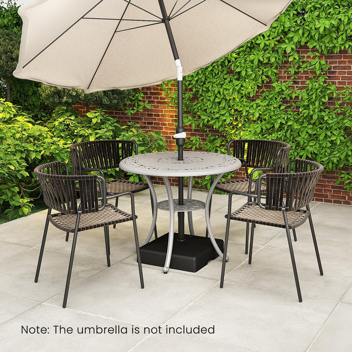 Giantex 132 lbs Fillable Patio Umbrella Stand with Retractable &amp; Removable Pull Rod