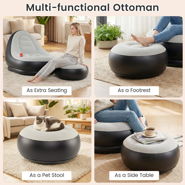 Giantex Inflatable Chair with Ottoman for Adults