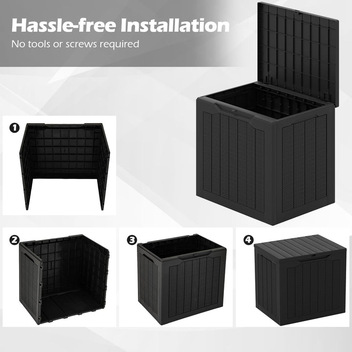 Giantex 25 Gallon Outdoor Storage Box with Lockable Lid
