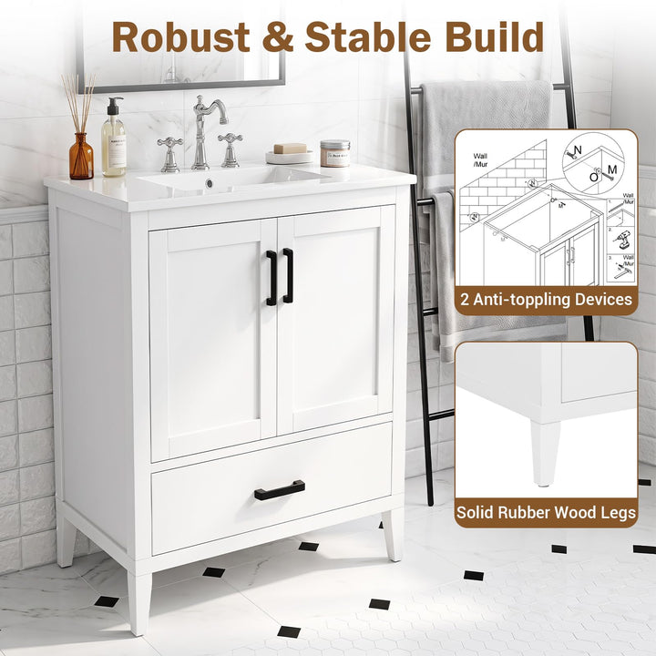 Giantex 24.5" Bathroom Vanity with Ceramic Sink Combo