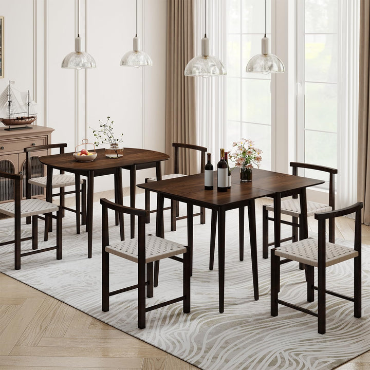 Giantex Extendable Dining Table for 6-8 People 68" Farmhouse Kitchen Table