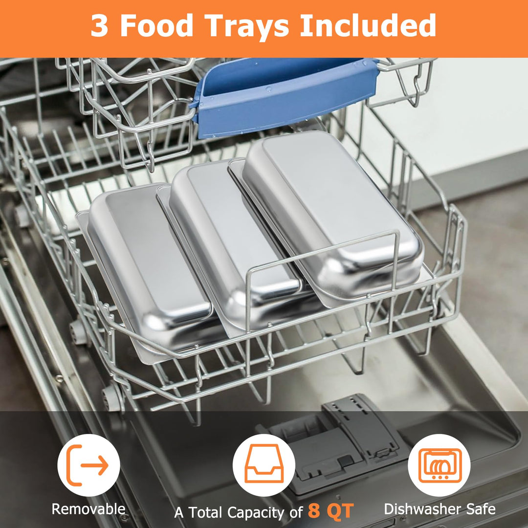 Giantex Buffet Server &amp; Electric Food Warmer, 2-in-1 Food Warming Tray, Adjustable Temperature